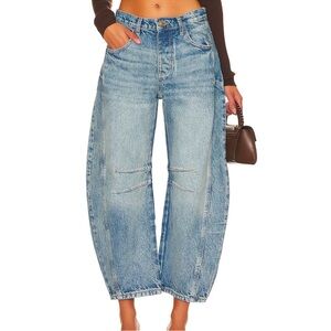 x We The Free Good Luck Mid Rise Barrel in Ultra Light Beam